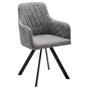 STUHL Lederlook Grau, Schwarz - Schwarz/Braun, KONVENTIONELL, Textil/Metall (57/87/57cm) - Landscape