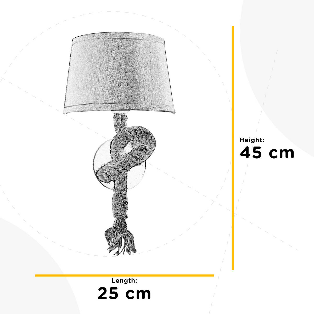 WANDLEUCHTE Corda-Mauli 25/25/45 cm   - Perlmutt, Natur, Textil (25/25/45cm)