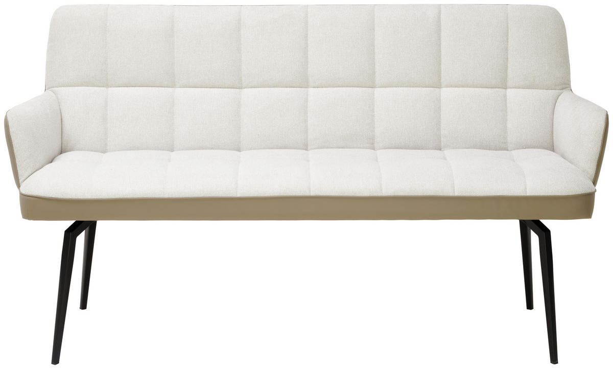 SITZBANK in Metall, Textil Hellbraun, Beige  - Hellbraun/Beige, MODERN, Textil/Metall (162/88/63cm) - Livetastic