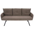 SITZBANK 180/93/67 cm Cord Braun Metall  - Schwarz/Braun, Design, Textil/Metall (180/93/67cm) - Novel