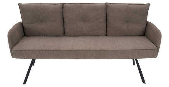 SITZBANK 180/93/67 cm Cord Braun Metall  - Schwarz/Braun, Design, Textil/Metall (180/93/67cm) - Novel