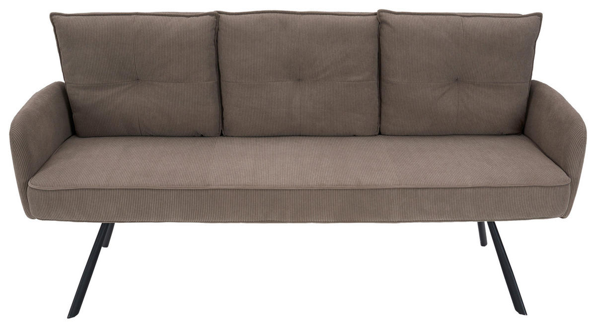 SITZBANK 180/93/67 cm Cord Braun Metall  - Schwarz/Braun, Design, Textil/Metall (180/93/67cm) - Novel