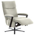 RELAXSESSEL in Textil Creme  - Creme/Schwarz, Design, Textil/Metall (68/117/85cm) - Cantus