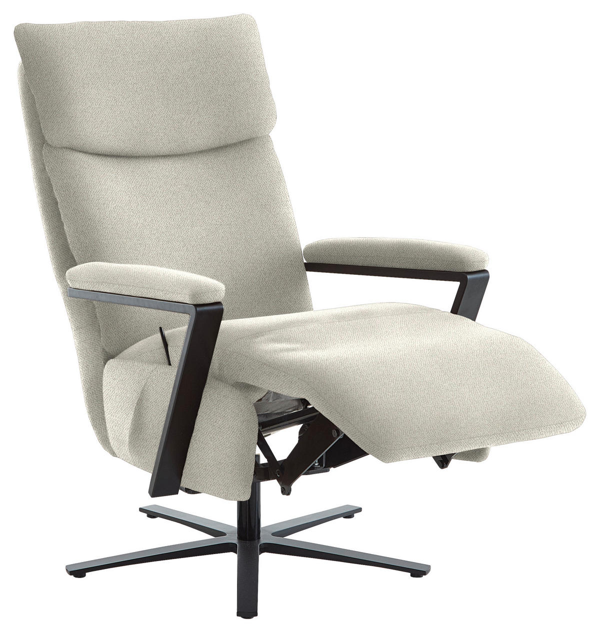 RELAXSESSEL in Textil Creme  - Creme/Schwarz, Design, Textil/Metall (68/117/85cm) - Cantus