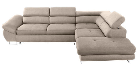 ECKSOFA in Webstoff Beige  - Beige, Design, Textil/Metall (280/235cm) - Hom`in