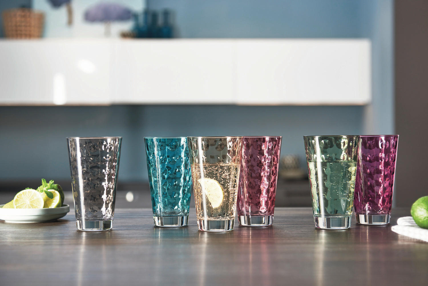GLÄSERSET Optic  6-teilig  - Multicolor, Basics, Glas (24,5/13,4/16,4cm) - Leonardo