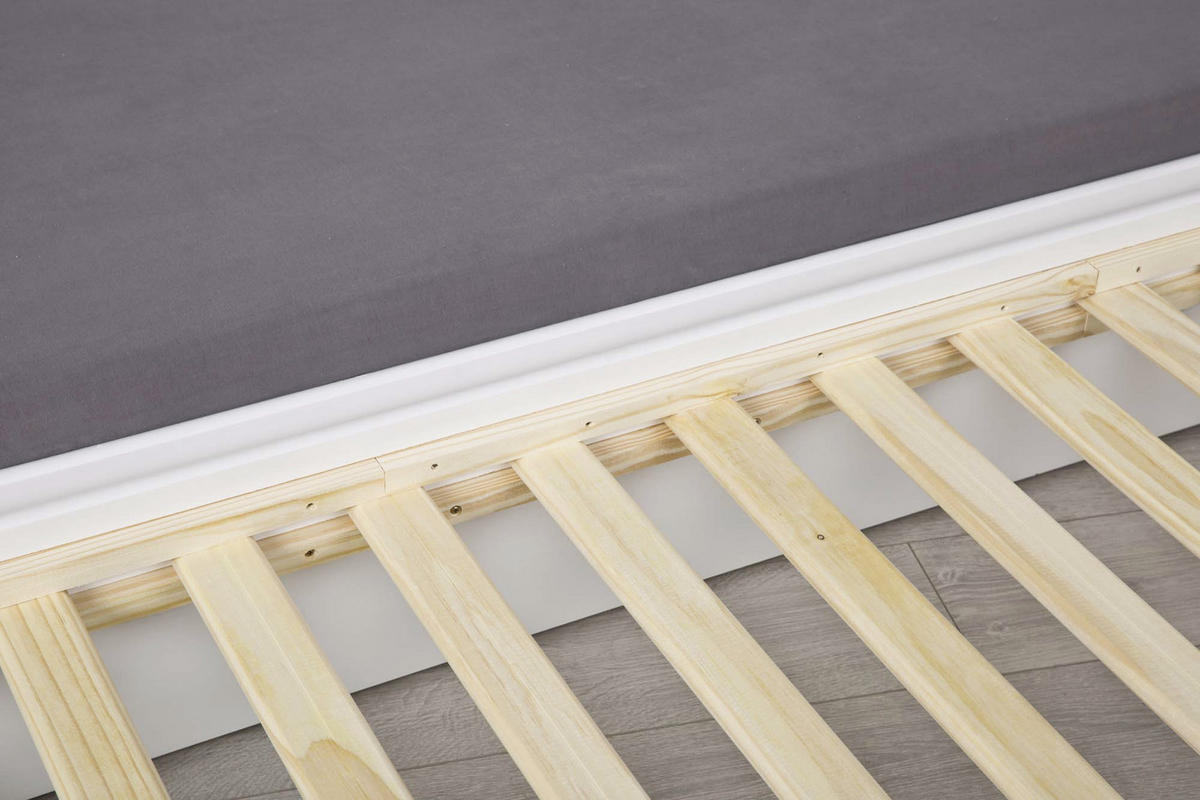 AUSZIEHBETT 90/200 cm Weiss  - Weiss/Naturfarben, Konventionell, Holz (90/200cm) - MID.YOU