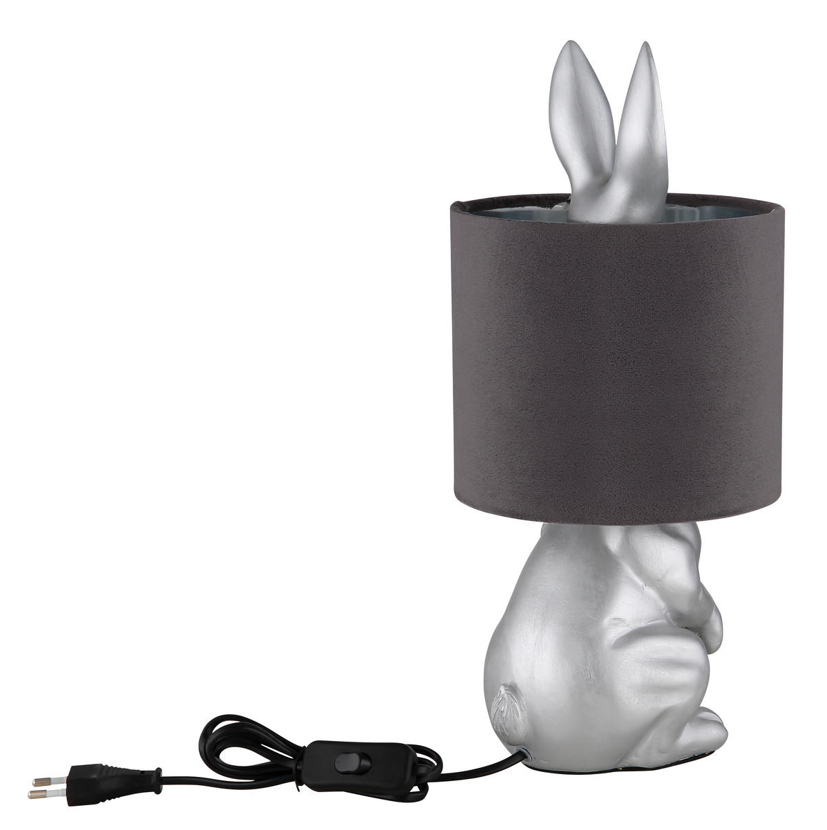 STOLNÍ LAMPA, E27, 18/18/41 cm - šedá/černá, Trend, plast (18/18/41cm) - Globo