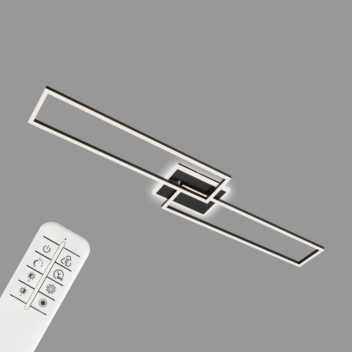 LED PLAFONJERA  - crna, Dizajnerski, metal/plastika (110/24,8/8cm)