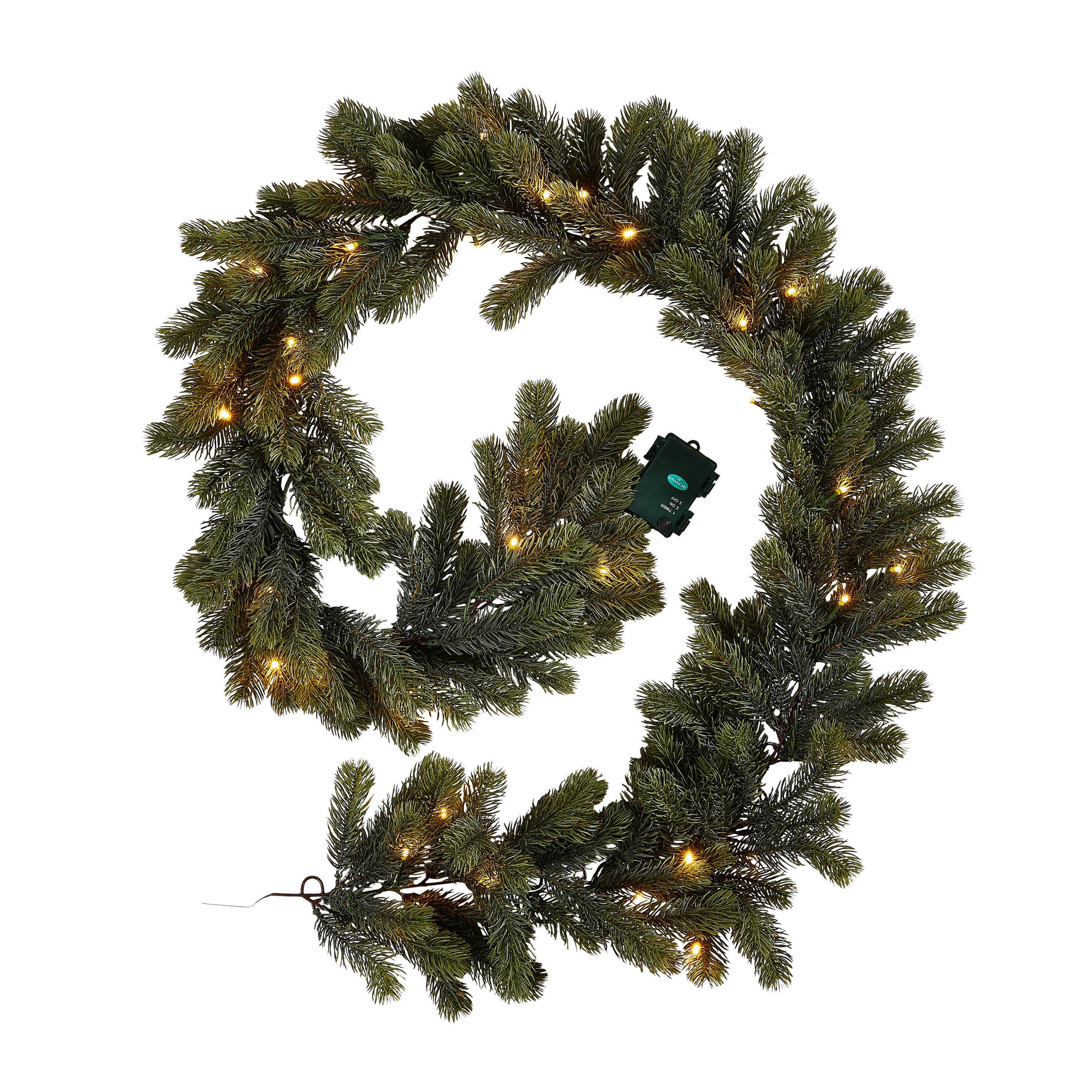 Tannengirlande m. 35 Lichtern - Grün, KONVENTIONELL, Kunststoff (180cm) - X-Mas