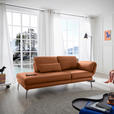 RÉCAMIERE in Echtleder Cognac  - Chromfarben/Cognac, Design, Leder/Metall (209/85-109/95-16cm) - Dieter Knoll