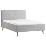 POLSTERBETT Grau 140/200 cm  - Eichefarben/Grau, Basics, Holz/Textil (140/200cm) - Xora