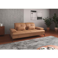 3-SITZER-SOFA in Vliesstoff Kombination Echtleder/Stoff Cappuccino  - Schwarz/Cappuccino, Konventionell, Leder/Textil (212/90/122cm) - Sit & More
