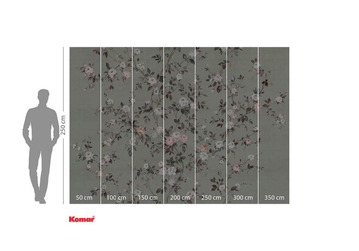 VLIESTAPETE - Rosa/Weiß, Basics (350/250cm) - Komar