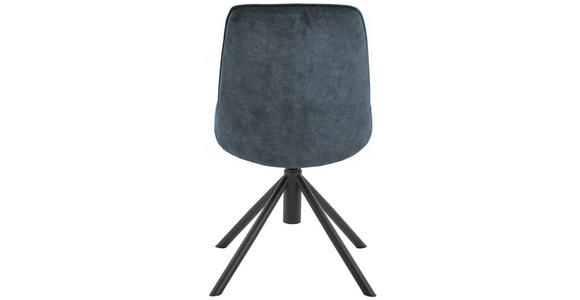 STUHL  in Eisen Flachgewebe Metall, Textil  - Petrol/Schwarz, Design, Textil/Metall (49/88/64cm) - Novel