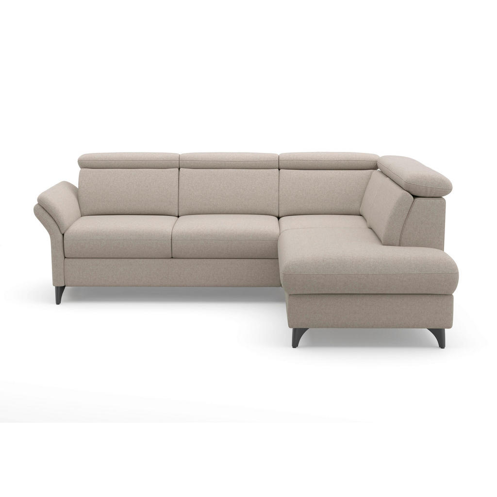 Thumbnail - Sit & More Ecksofa Glendale E, Taupe, Textil, 5,5-Sitzer, Ottomane rechts, L-Form, 247x193 cm, Goldenes M, Oeko-Tex® Sta...