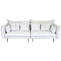 2-SITZER-SOFA in Cord Creme  - Creme/Schwarz, Design, Kunststoff/Textil (262/91/115cm) - MID.YOU