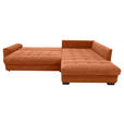 ECKSOFA Dunkelorange Cord Rückenkissen, Armlehnenkissen, Bettkasten, Schlaffunktion, Rücken echt, Liegefläche im Originalstoff  - Dunkelorange/Schwarz, KONVENTIONELL, Kunststoff/Textil (304/212cm) - Carryhome