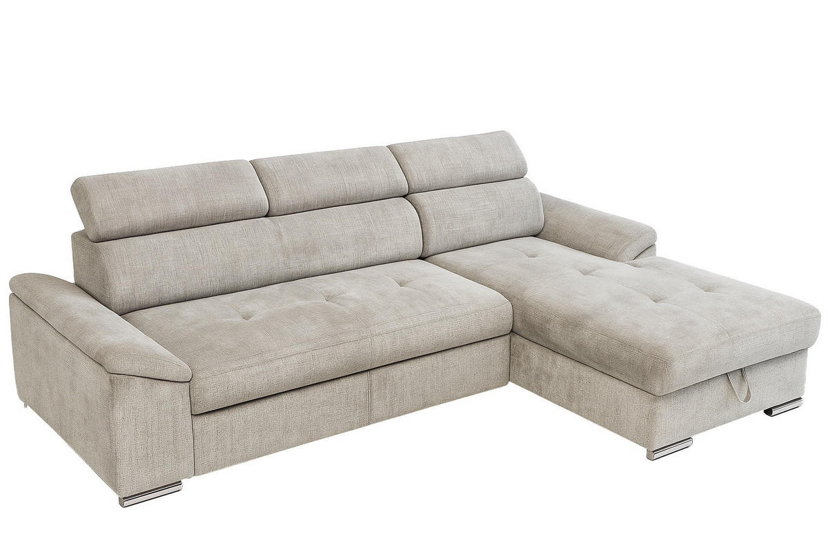 SAROKKANAPÉ textil szürke  - szürke, Basics, textil (275/81-98/185cm) - Carryhome