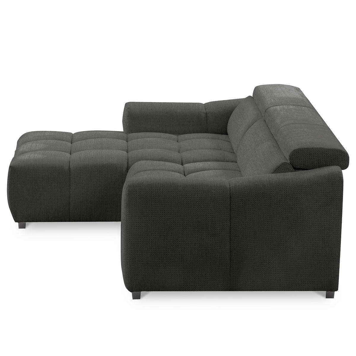 ECKSOFA  Webstoff Schwarz  - Schwarz, Design, Kunststoff/Textil (177/274cm) - Livetastic