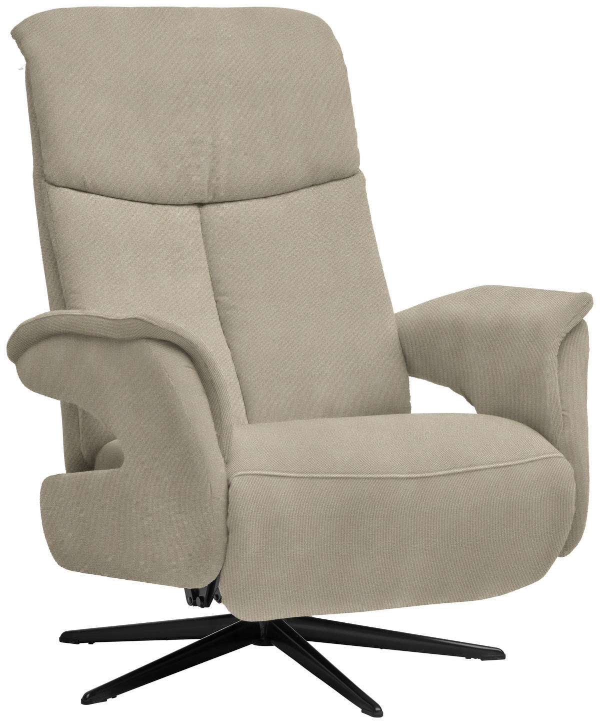 RELAXSESSEL in Textil Beige  - Beige/Schwarz, Design, Textil/Metall (78/101/88cm) - Welnova