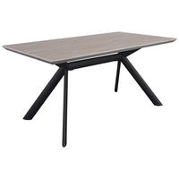 ESSTISCH in Metall, Holzwerkstoff 160/90/76 cm   - Hellgrau/Schwarz, Design, Holzwerkstoff/Metall (160/90/76cm) - Novel