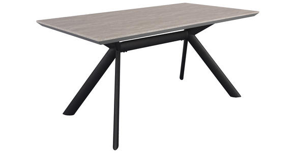 ESSTISCH in Metall, Holzwerkstoff 160/90/76 cm   - Hellgrau/Schwarz, Design, Holzwerkstoff/Metall (160/90/76cm) - Novel