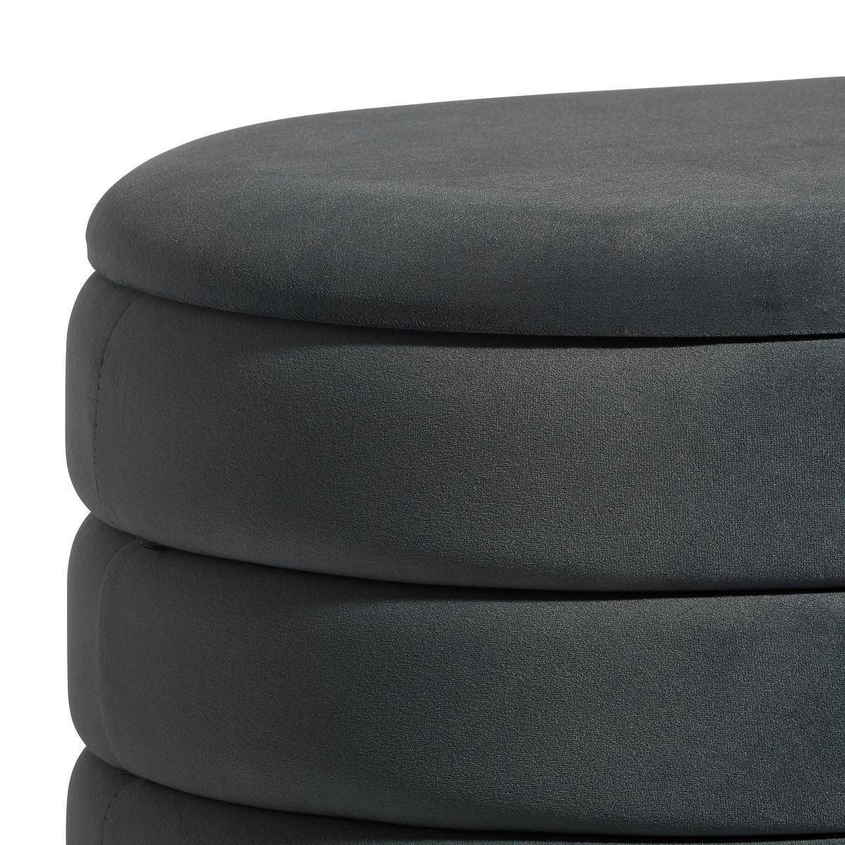 HOCKER in Metall, Textil, Holzwerkstoff Dunkelgrau  - Dunkelgrau/Schwarz, Design, Holzwerkstoff/Textil (80/42/42cm) - MID.YOU
