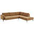 ECKSOFA Senfgelb Chenille  - Senfgelb/Schwarz, Design, Textil/Metall (303/254cm) - Dieter Knoll