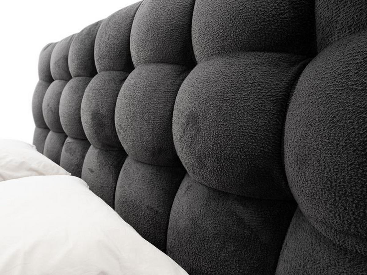 PAT TAPIțAT  in antracit  - antracit/negru, Modern, lemn/metal (160/200cm) - Esposa