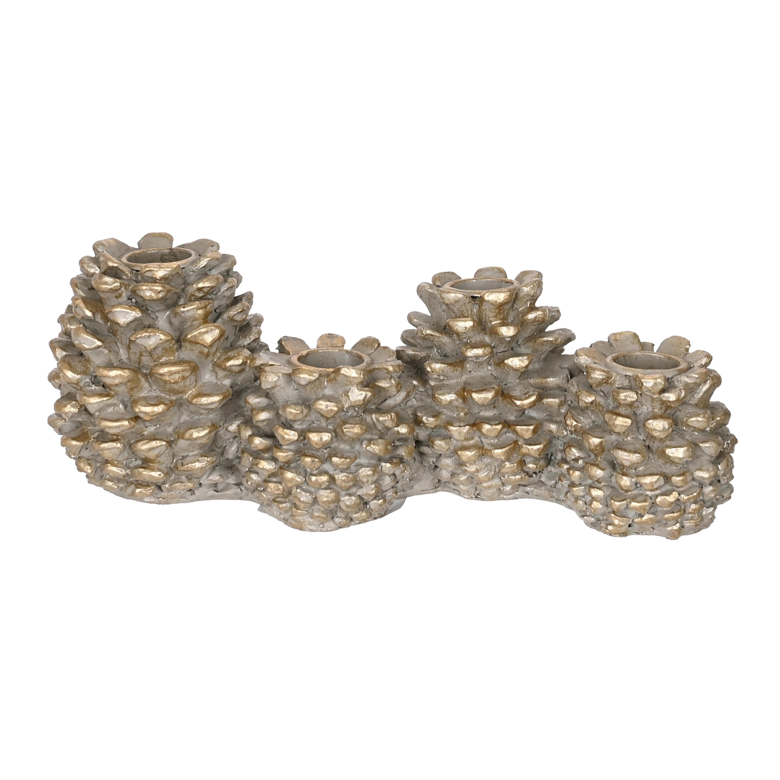 KERZENHALTER - Goldfarben, LIFESTYLE, Kunststoff/Metall (24/8,99/8,79cm) - X-Mas