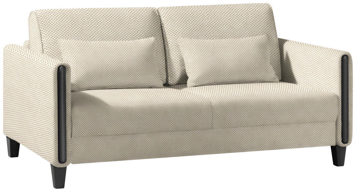 SCHLAFSOFA in Holz, Textil Creme, Schwarz  - Creme/Schwarz, Design, Holz/Textil (174/88/104cm) - Niels Andersson