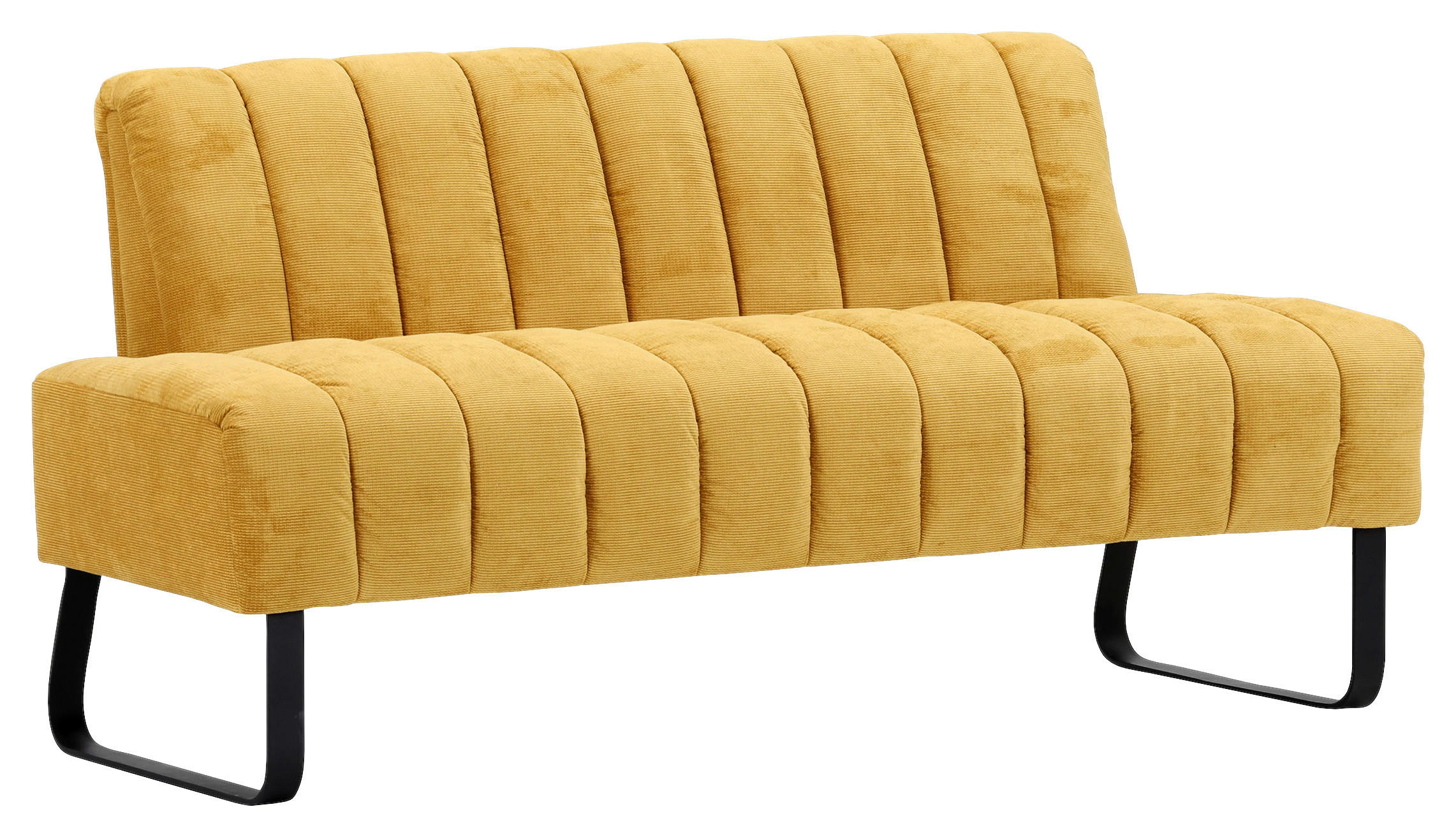 SITZBANK 175/87/77 cm Flachgewebe Gelb Metall  - Gelb/Schwarz, Design, Textil/Metall (175/87/77cm) - Novel