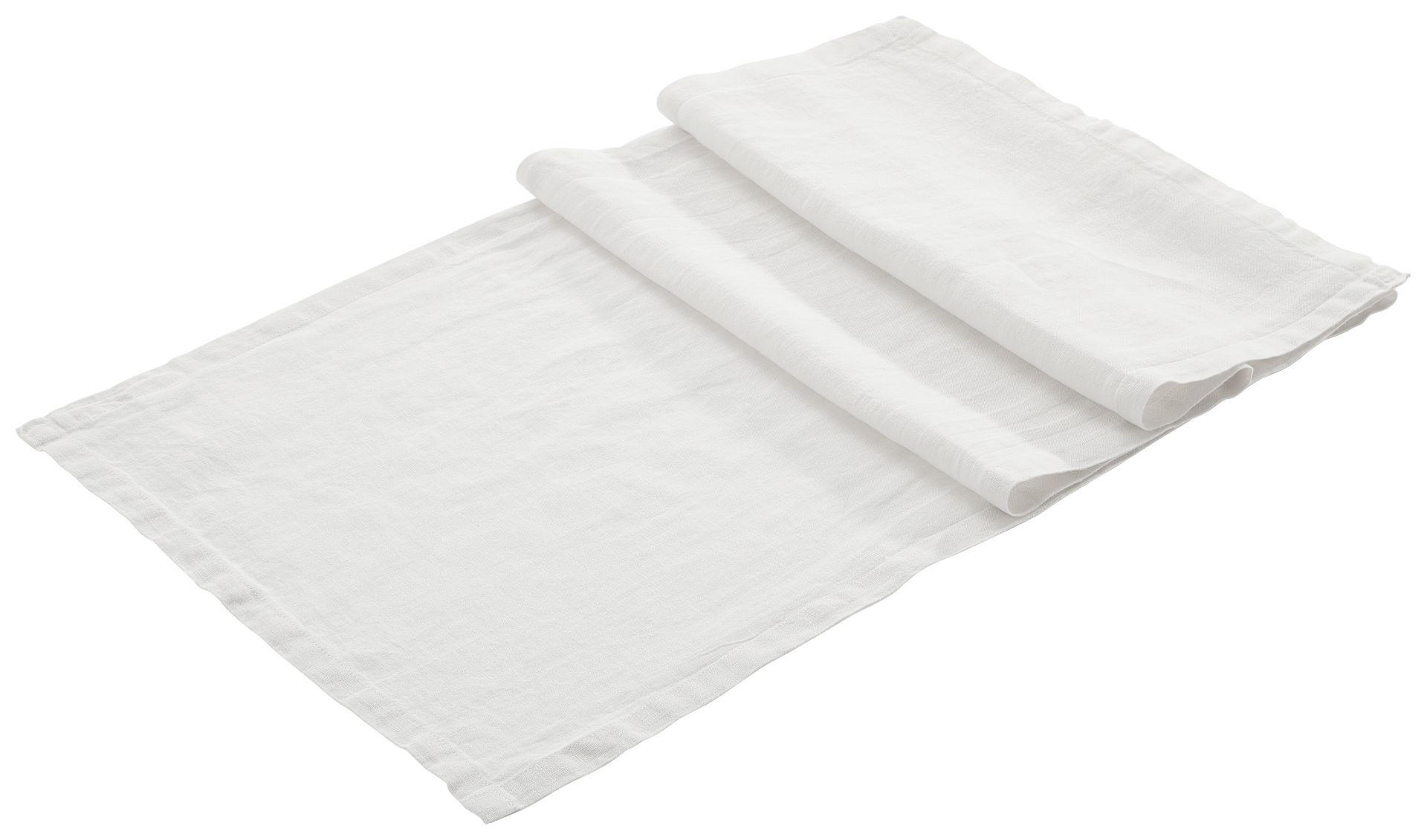 TISCHLÄUFER Lina Textil Weiss 50/140/00 cm  - Weiss, Design, Textil (50/140/00cm) - Dieter Knoll