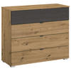 KOMMODE  in 93/81/42 cm  - Schwarz/Alufarben, MODERN, Holzwerkstoff/Kunststoff (93/81/42cm) - Rauch Möbel
