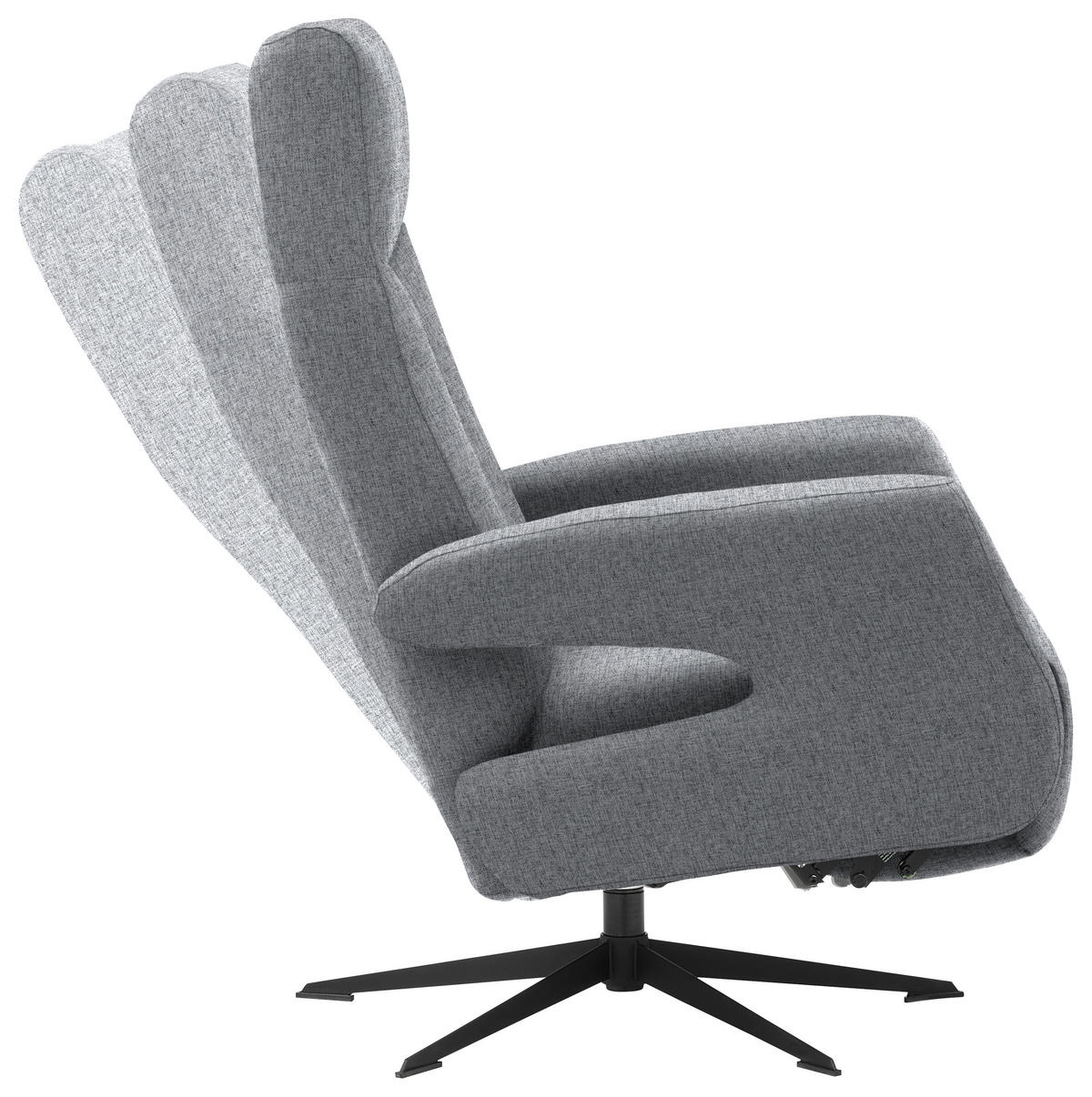 RELAXSESSEL in Textil Hellgrau  - Hellgrau/Schwarz, Design, Textil/Metall (74/105/82cm) - Welnova