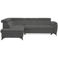 ECKSOFA in Teddystoff Grau  - Schwarz/Grau, Design, Textil/Metall (203/260cm) - Stylife