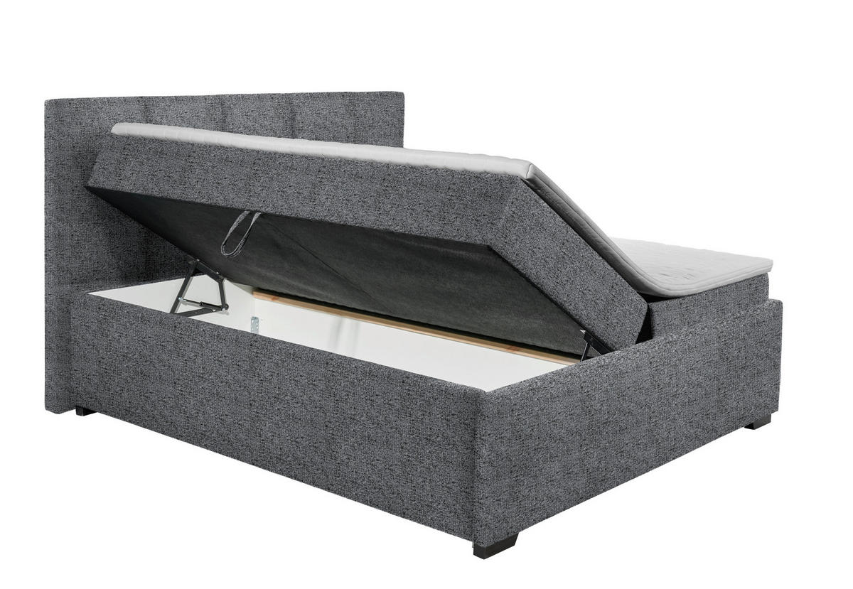 POLSTERBETT Matratze, Bettkasten, Topper Dunkelgrau 180/200 cm  - Dunkelgrau/Graphitfarben, KONVENTIONELL, Kunststoff/Textil (180/200cm) - Esposa