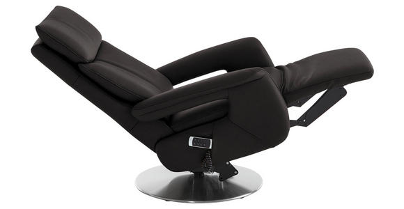 RELAXSESSEL in Leder Dunkelbraun - Edelstahlfarben/Dunkelbraun, Design, Leder/Metall (78/112/85cm) - Cantus