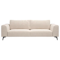 3-SITZER-SOFA beflockt Creme  - Creme/Schwarz, Design, Holz/Textil (246/87/88cm) - MID.YOU