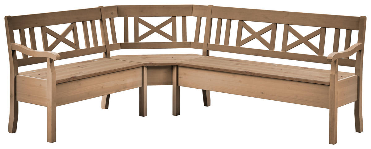 ECKBANK 213/170 cm Laugenfarbig Kiefer massiv   - Laugenfarbig, ROMANTIK / LANDHAUS, Holz (213/170cm) - Boxxx