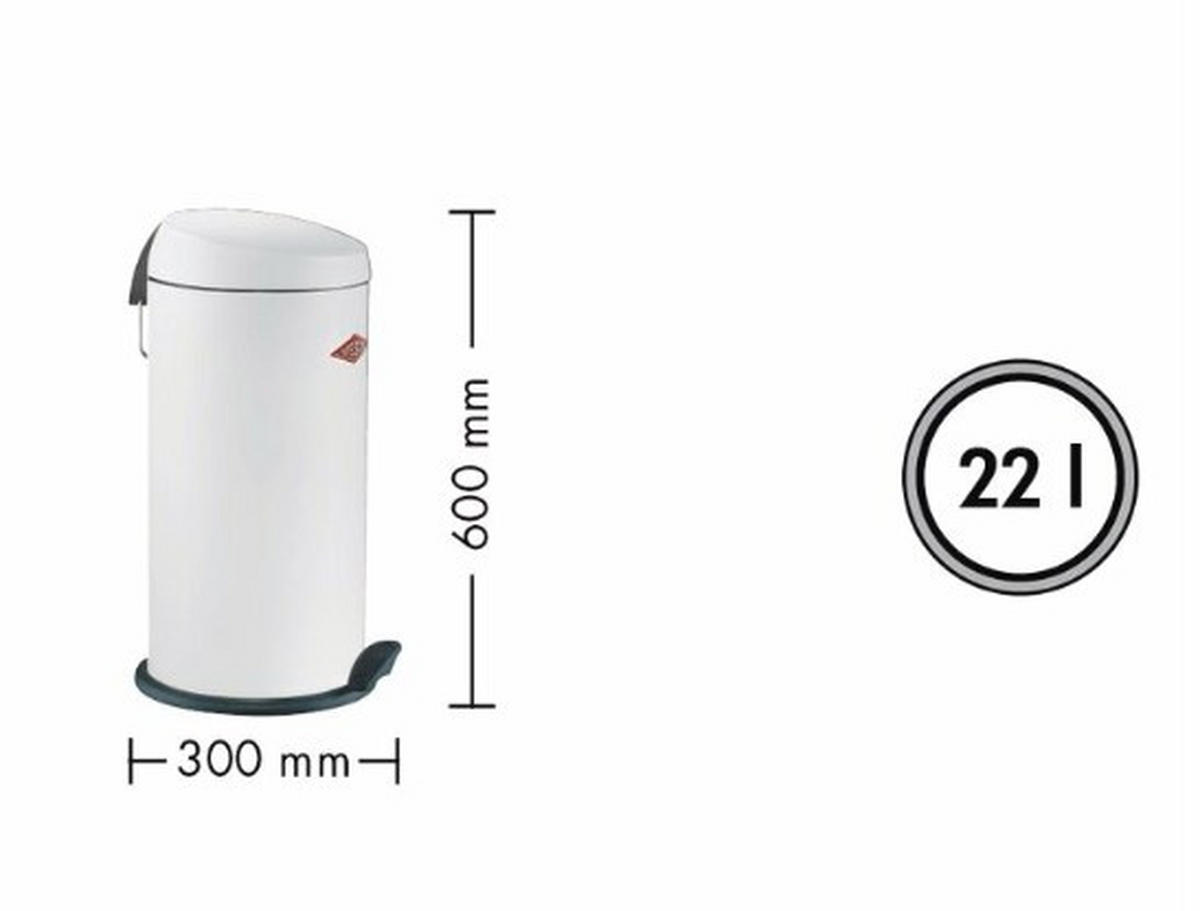 ABFALLSAMMLER CAPBOY MAXI 22 L  - Edelstahlfarben/Schwarz, KONVENTIONELL, Kunststoff/Metall (27/60cm) - Wesco