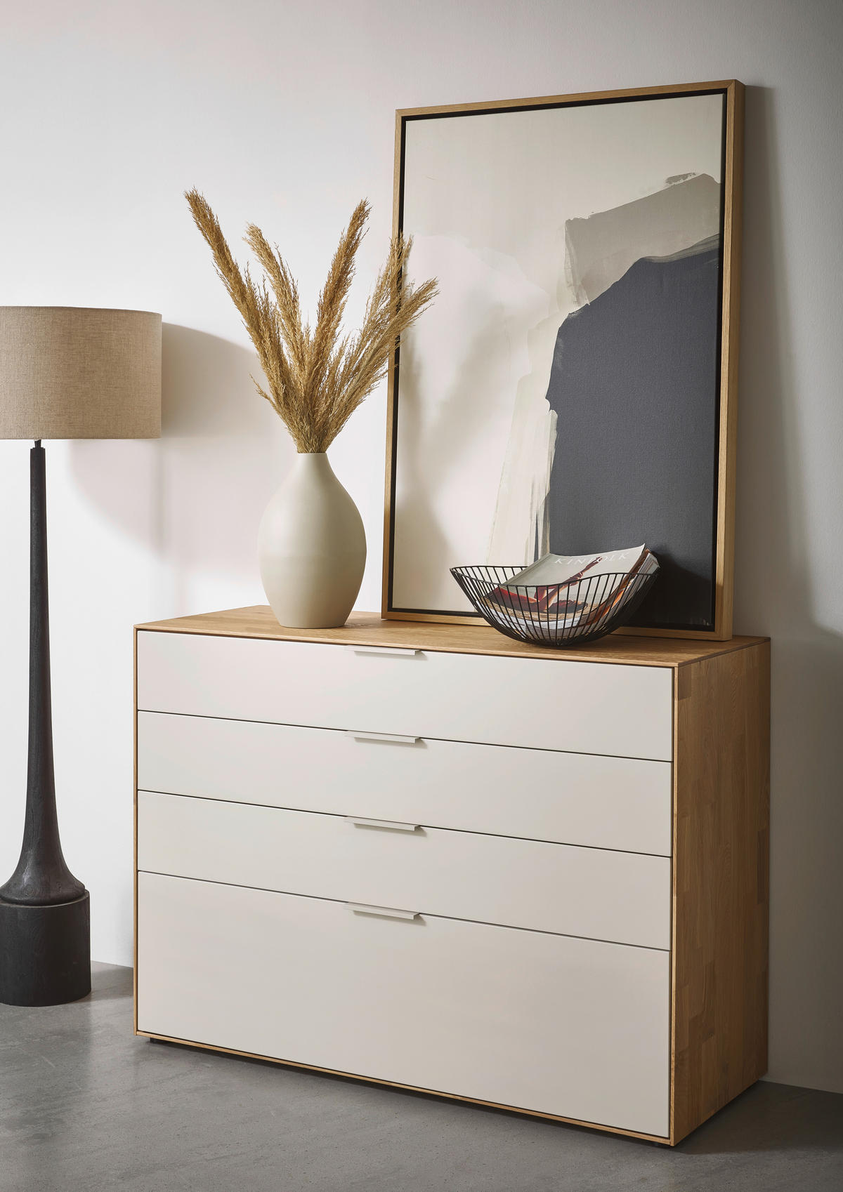 SIDEBOARD  121/88/45 cm 4 Schublade(n)  - Wildeiche/Perlmutt, Design, Holz/Holzwerkstoff (121/88/45cm) - Valnatura