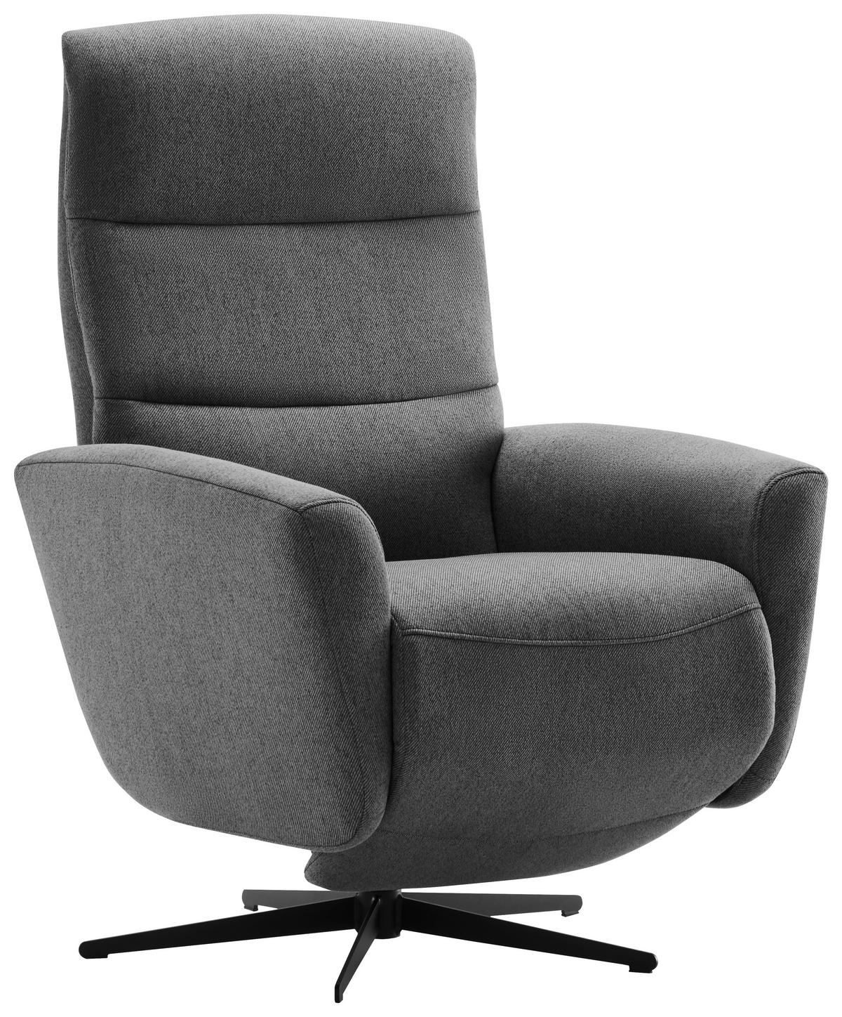RELAXSESSEL in Textil Dunkelgrau  - Dunkelgrau/Schwarz, Design, Textil/Metall (76/104/77cm) - Livetastic