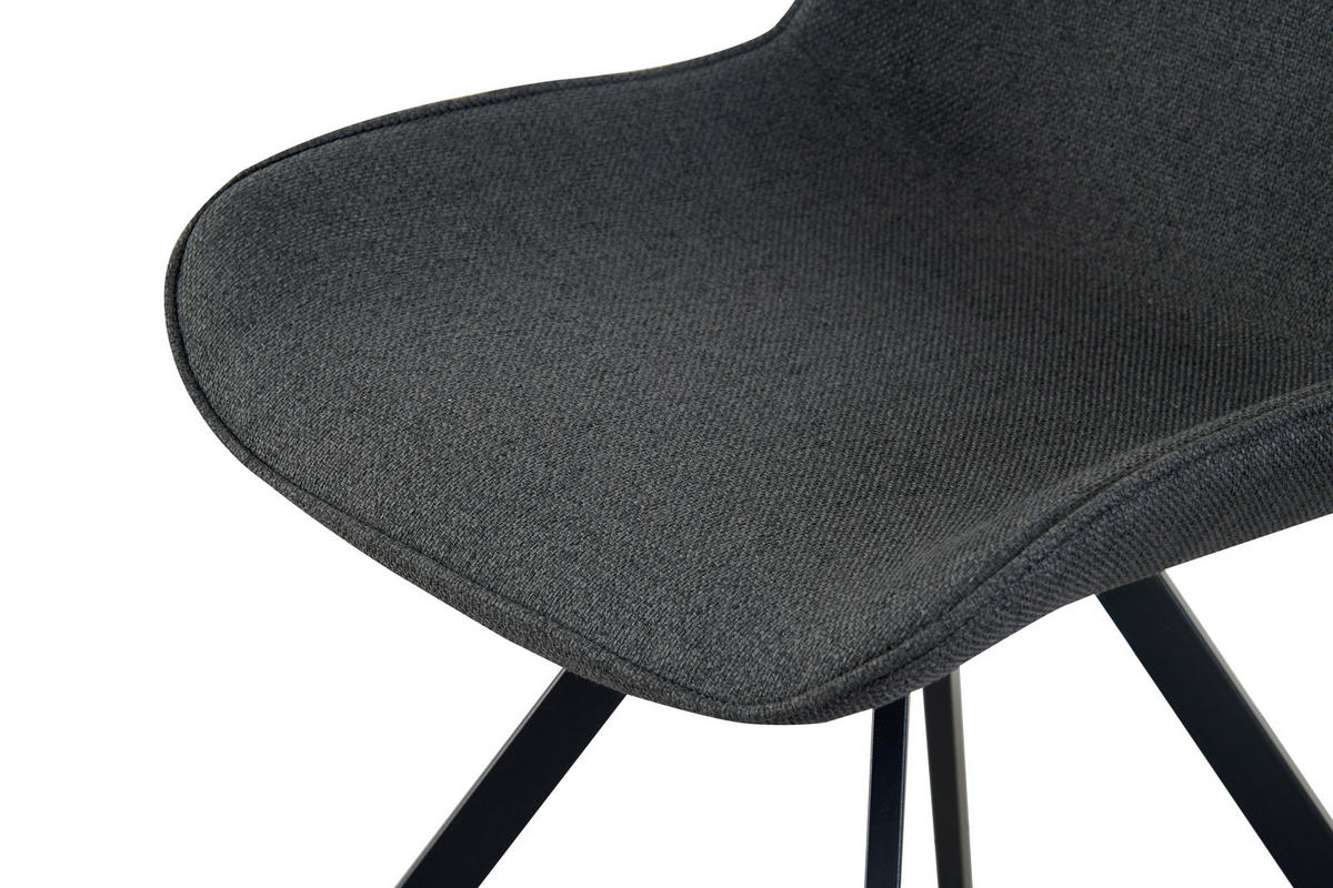 STUHL-SET 2 Stück  in Webstoff Textil  - Anthrazit/Schwarz, MODERN, Textil/Metall (52/85/61cm) - MID.YOU