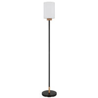 STEHLEUCHTE Rowena 25/150 cm  - Eichefarben/Schwarz, Design, Glas/Holz (25/150cm) - Globo