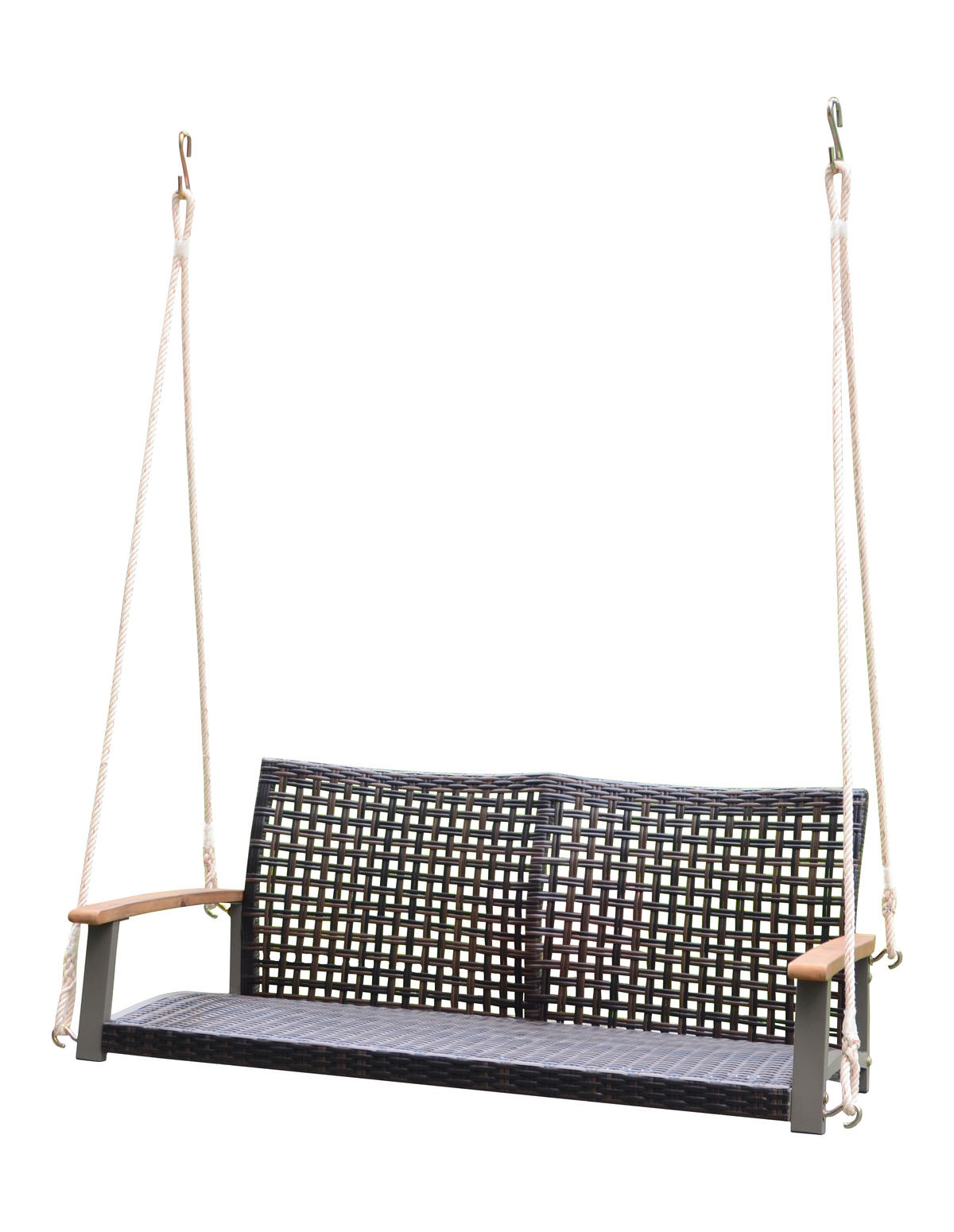 HOUPACÍ LAVICE dřevo, kov, plast - šedá/barvy akácie, Basics, kov/dřevo (120/79/57cm) - Gardenson