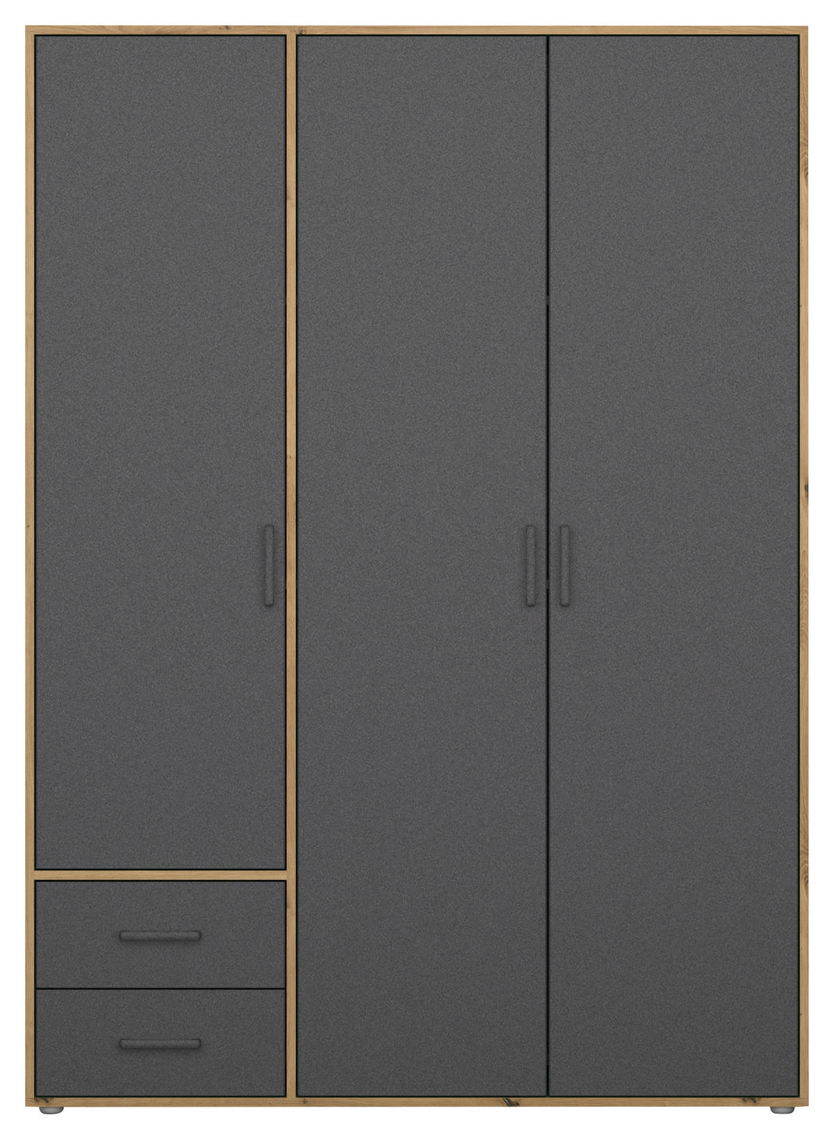 DREHTÜRENSCHRANK in Grau, Eiche Artisan  - Eiche Artisan/Grau, Modern, Holzwerkstoff/Kunststoff (140/194/53cm) - Rauch Möbel