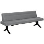 SITZBANK 220/87/70 cm Samt Hellgrau Metall  - Hellgrau/Schwarz, KONVENTIONELL, Textil/Metall (220/87/70cm) - Moderano