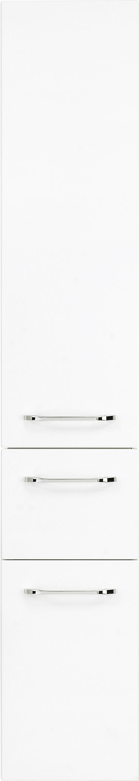 HOCHSCHRANK 30/168/33 cm  - Chromfarben/Weiß, Design, Glas/Holzwerkstoff (30/168/33cm) - Sadena